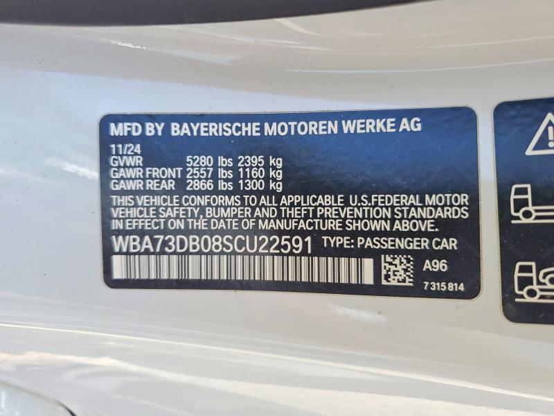 2025 Bmw M440xi მანქანა იყიდება აუქციონზე, vin: WBA73DB08SCU22591, აუქციონის ნომერი: 60511646
