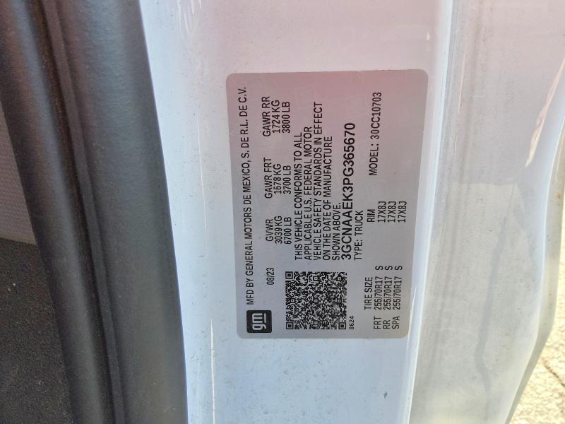 Aukcja sprzedaży 2023 Chevrolet Silverado, vin: 3GCNAAEK3PG365670, numer aukcji: 59237566