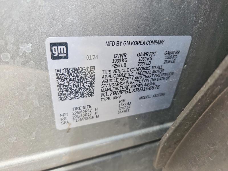 61622426 :رقم المزاد ، KL79MPSLXRB156878 vin ، 2024 Chevrolet Trailblazer مزاد بيع