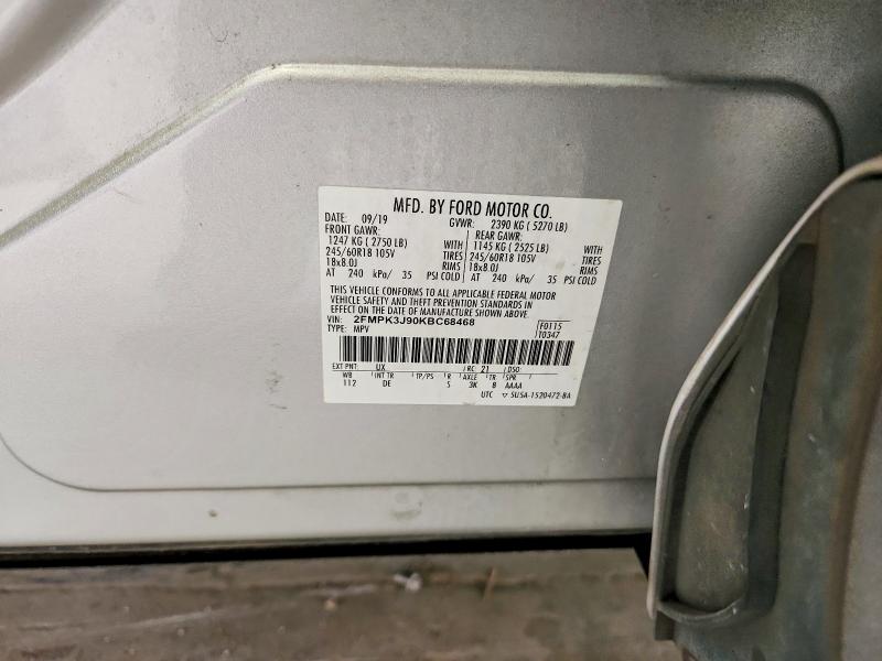 2019 Ford Edge მანქანა იყიდება აუქციონზე, vin: 2FMPK3J90KBC68468, აუქციონის ნომერი: 58480406