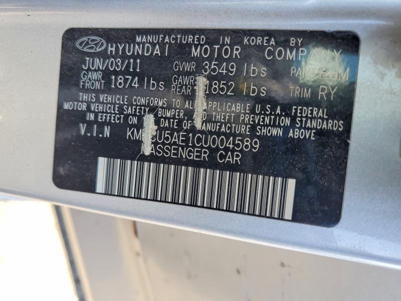 Aukcja sprzedaży 2012 Hyundai Accent, vin: KMHCU5AE1CU004589, numer aukcji: 60094136