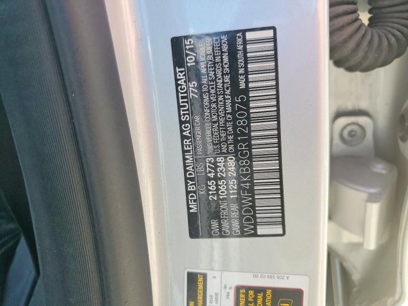 2016 Mercedes-benz C მანქანა იყიდება აუქციონზე, vin: WDDWF4KB8GR128075, აუქციონის ნომერი: 60320096