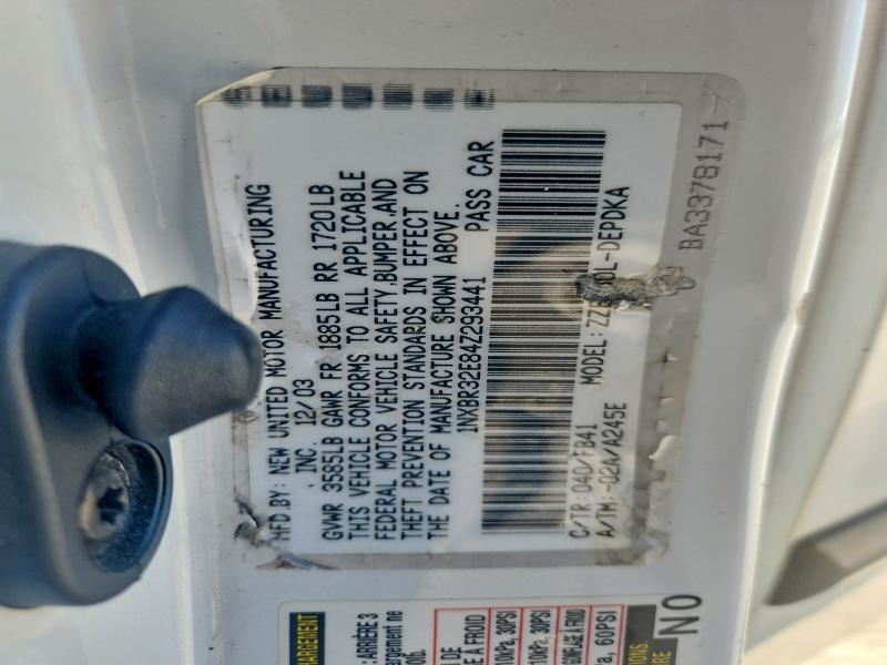 Aukcja sprzedaży 2004 Toyota Corolla, vin: 1NXBR32E84Z293441, numer aukcji: 62135556