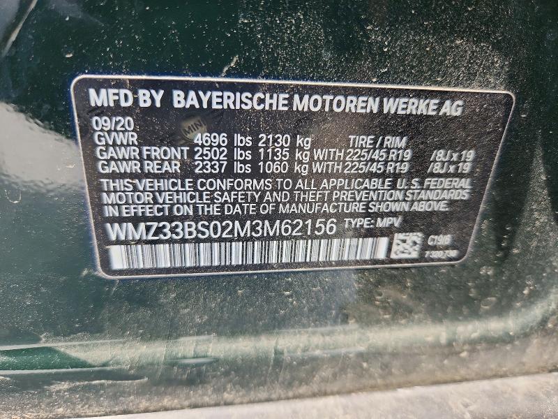 Продажа на аукционе авто 2021 Mini Cooper, vin: WMZ33BS02M3M62156, номер лота: 60797706