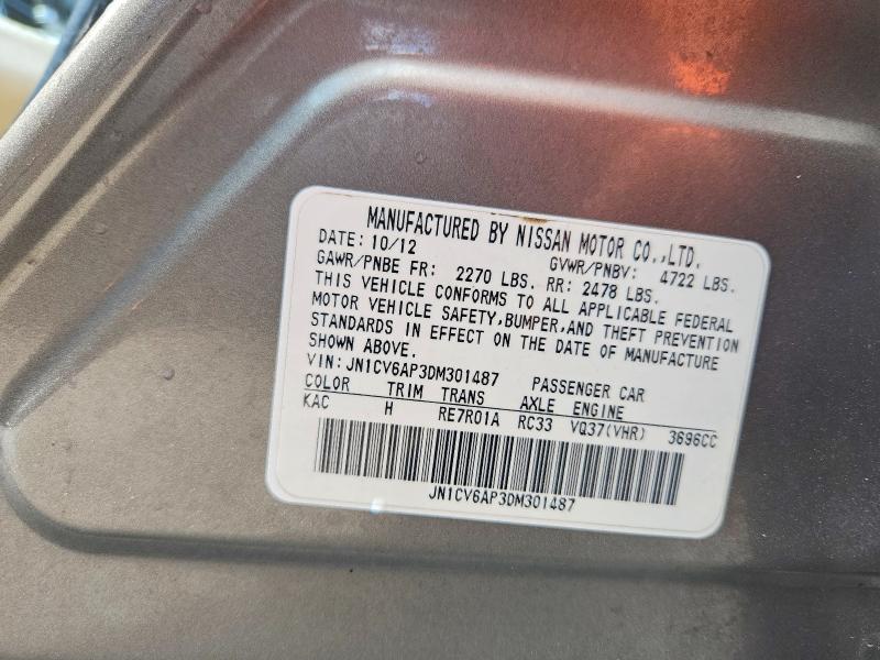 Продажа на аукционе авто 2013 Infiniti G37 Sedan, vin: JN1CV6AP3DM301487, номер лота: 61628776