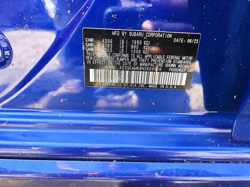 Aukcja sprzedaży 2022 Subaru Impreza, vin: 4S3GKAM68N3609999, numer aukcji: 60678296