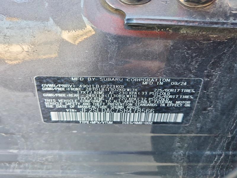 Aukcja sprzedaży 2025 Subaru Forester, vin: JF2SLDAC7SH478566, numer aukcji: 61583076