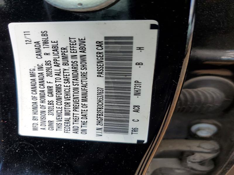 Aukcja sprzedaży 2012 Honda Civic, vin: 2HGFB2F83CH537637, numer aukcji: 60643026