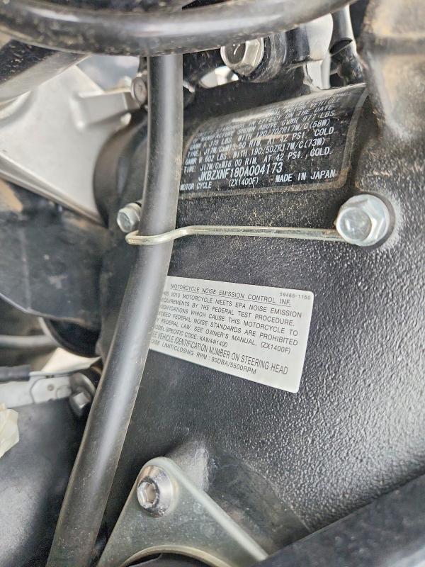 Продаж на аукціоні авто 2013 Kawasaki Zx1400, vin: JKBZXNF18DA004173, номер лоту: 62660826