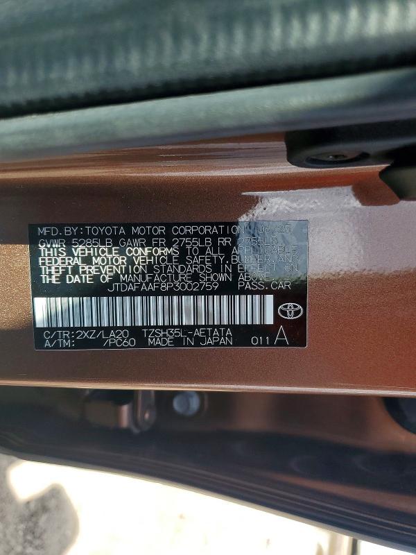 2023 Toyota Crown მანქანა იყიდება აუქციონზე, vin: JTDAFAAF8P3002759, აუქციონის ნომერი: 60231506