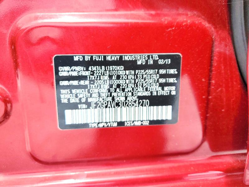 Aukcja sprzedaży 2013 Subaru Xv Crosstrek, vin: JF2GPAVC3D2854270, numer aukcji: 62281316