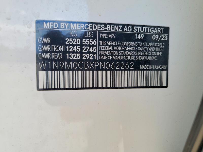 61044866 :رقم المزاد ، W1N9M0CBXPN062262 vin ، 2023 Mercedes-benz Eqb مزاد بيع