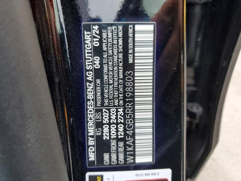 Продаж на аукціоні авто 2024 Mercedes-benz C, vin: W1KAF4GB5RR198803, номер лоту: 60042176