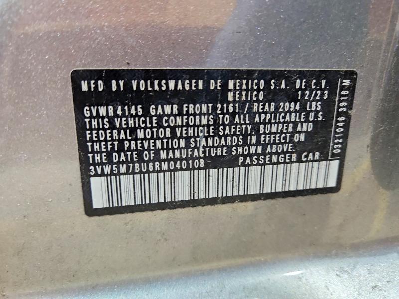 59379616 :رقم المزاد ، 3VW5M7BU6RM040108 vin ، 2024 Volkswagen Jetta مزاد بيع