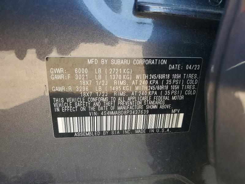 Продажа на аукционе авто 2023 Subaru Ascent, vin: 4S4WMABD8P3437639, номер лота: 61388986
