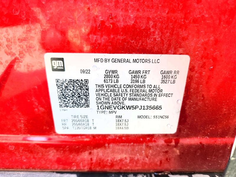 2023 Chevrolet Traverse მანქანა იყიდება აუქციონზე, vin: 1GNEVGKW5PJ135665, აუქციონის ნომერი: 70694116