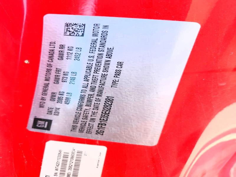 2014 Chevrolet Camaro მანქანა იყიდება აუქციონზე, vin: 2G1FB1E35E9282381, აუქციონის ნომერი: 59746436