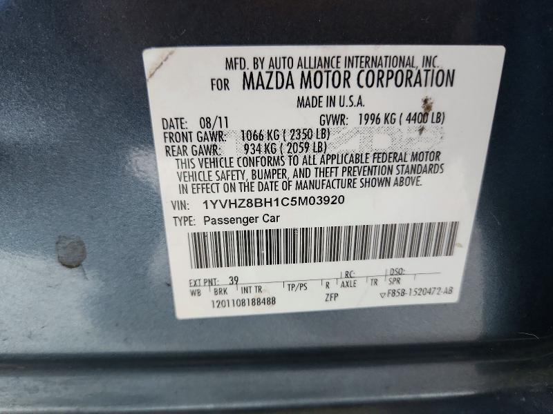Продаж на аукціоні авто 2012 Mazda 6, vin: 1YVHZ8BH1C5M03920, номер лоту: 59834186