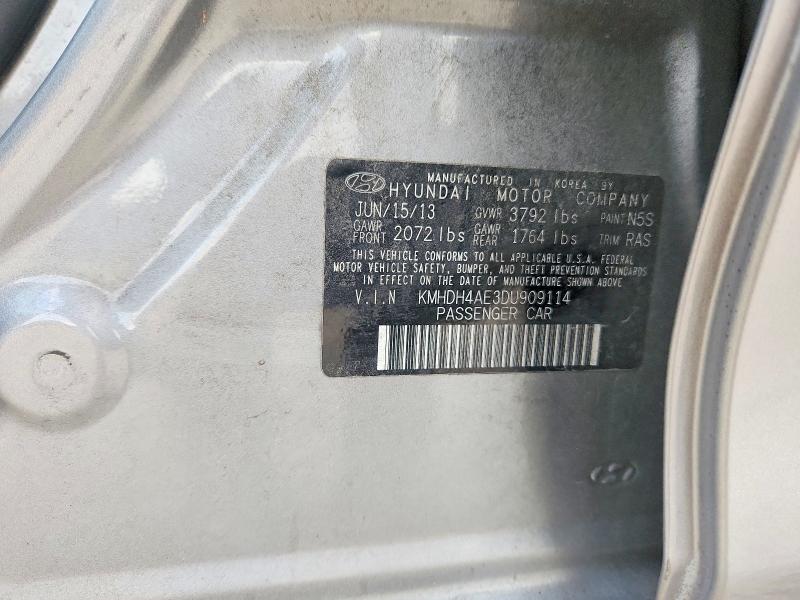2013 Hyundai Elantra მანქანა იყიდება აუქციონზე, vin: KMHDH4AE3DU909114, აუქციონის ნომერი: 61613706