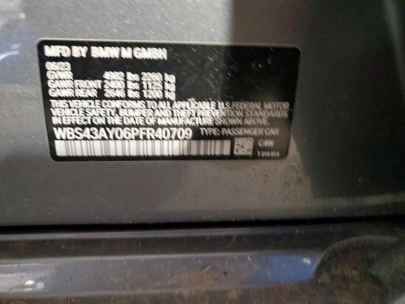 58746796 :رقم المزاد ، WBS43AY06PFR40709 vin ، 2023 Bmw M3 مزاد بيع
