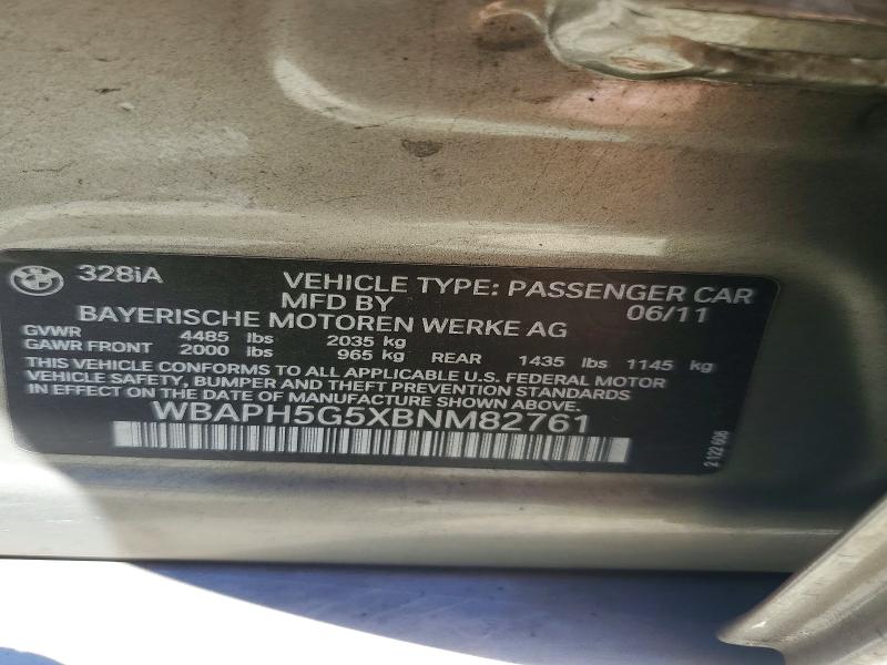 Aukcja sprzedaży 2011 Bmw 328, vin: WBAPH5G5XBNM82761, numer aukcji: 85628185