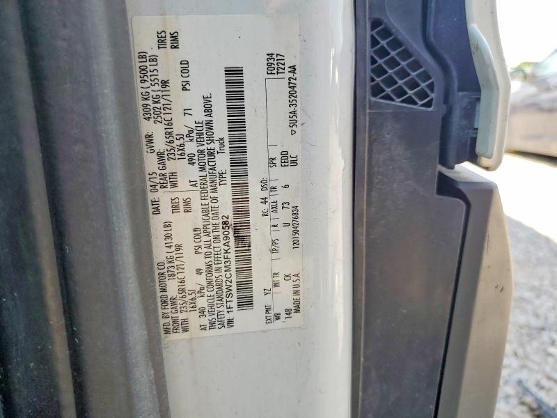 2015 Ford Transit მანქანა იყიდება აუქციონზე, vin: 1FTSW2CM3FKA90582, აუქციონის ნომერი: 59870376