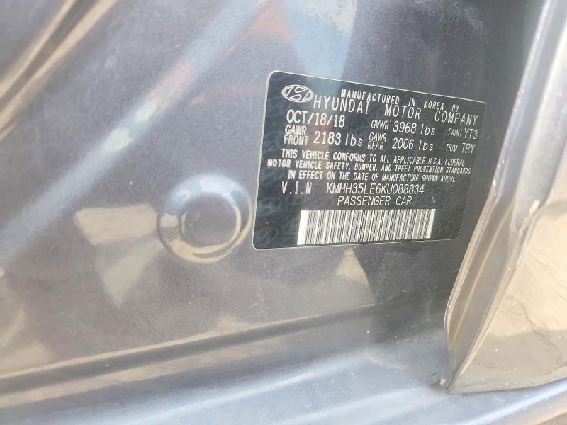 60320486 :رقم المزاد ، KMHH35LE6KU088834 vin ، 2019 Hyundai Elantra Gt مزاد بيع