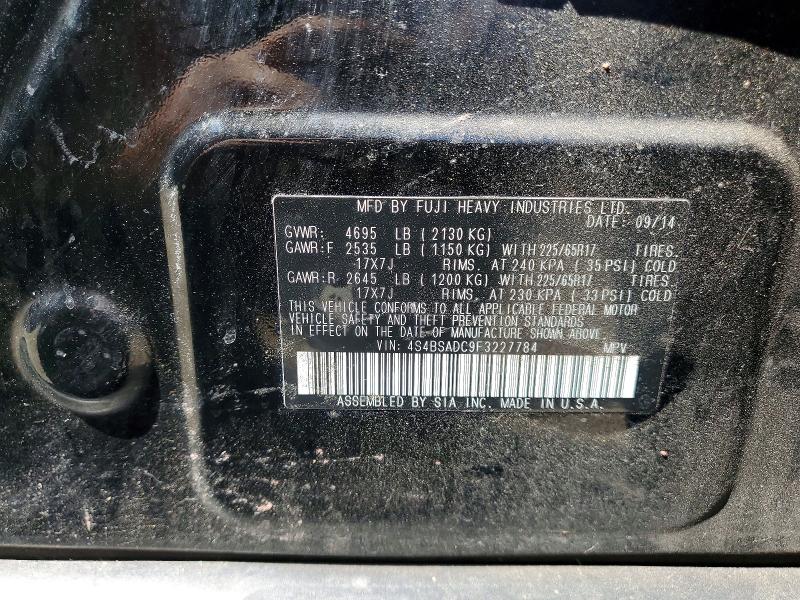 Aukcja sprzedaży 2015 Subaru Outback, vin: 4S4BSADC9F3227784, numer aukcji: 59638966