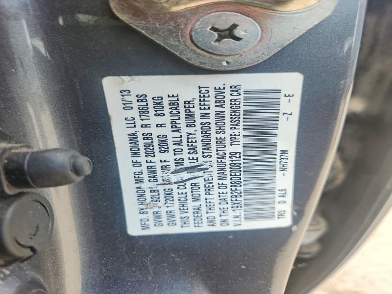 62533006 :رقم المزاد ، 19XFB2F88DE008129 vin ، 2013 Honda Civic مزاد بيع