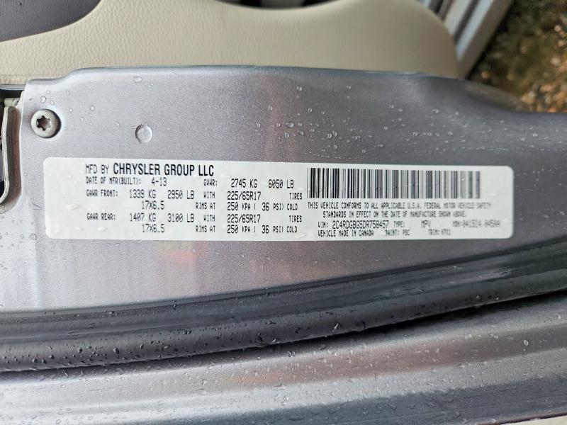 Aukcja sprzedaży 2013 Dodge Grand Caravan, vin: 2C4RDGBG5DR758457, numer aukcji: 62030306
