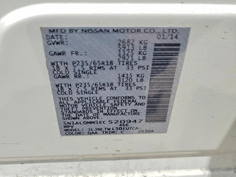 Продажа на аукционе авто 2014 Infiniti Qx60, vin: 5N1AL0MM5EC520947, номер лота: 63042816