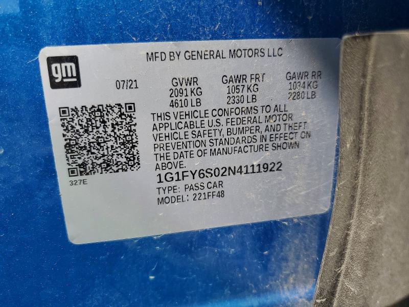 Продаж на аукціоні авто 2022 Chevrolet Bolt Euv, vin: 1G1FY6S02N4111922, номер лоту: 61118126