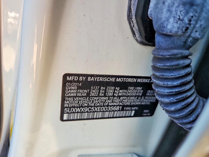 60203196 :رقم المزاد ، 5UXWX9C5XE0D35681 vin ، 2014 Bmw X3 مزاد بيع