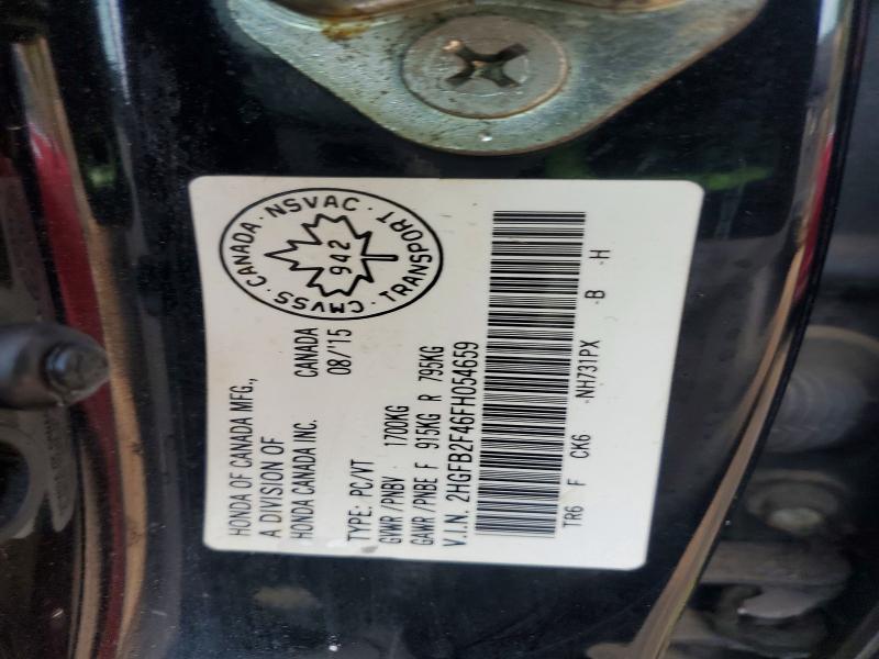 Aukcja sprzedaży 2015 Honda Civic, vin: 2HGFB2F46FH054659, numer aukcji: 59077466