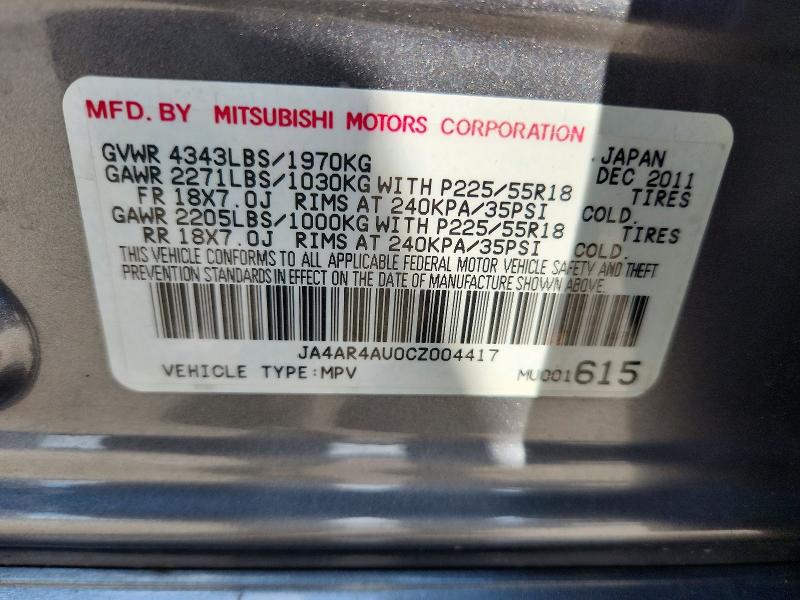 Продаж на аукціоні авто 2012 Mitsubishi Outlander Sport, vin: JA4AR4AU0CZ004417, номер лоту: 60407926