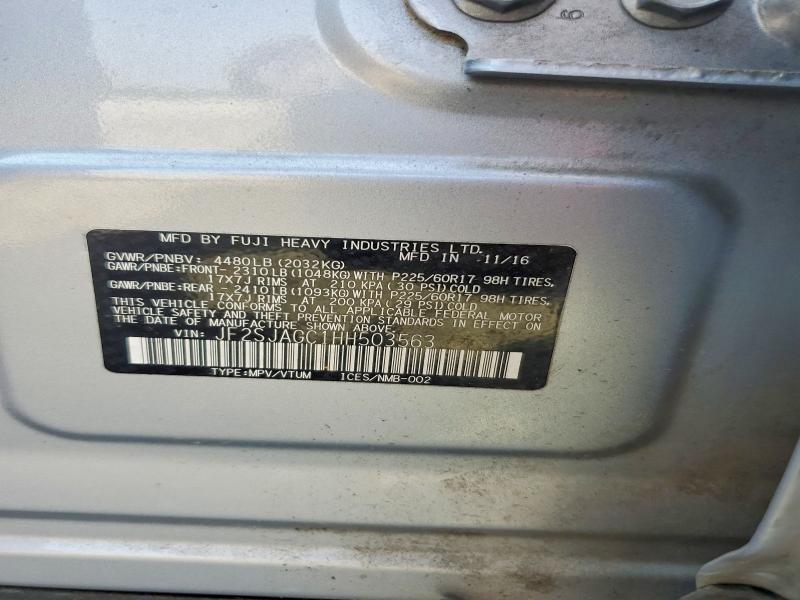 Aukcja sprzedaży 2017 Subaru Forester, vin: JF2SJAGC1HH503563, numer aukcji: 62951566