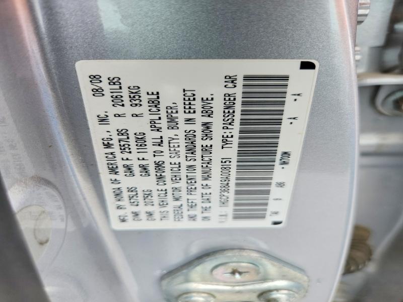 Продаж на аукціоні авто 2009 Honda Accord, vin: 1HGCP36849A008151, номер лоту: 60618016