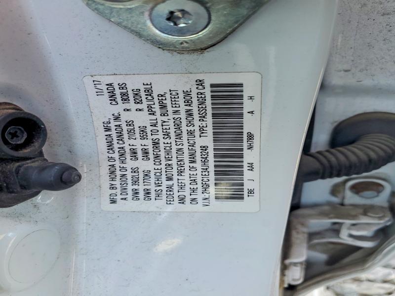 60261116 :رقم المزاد ، 2HGFC1E34JH643248 vin ، 2018 Honda Civic مزاد بيع