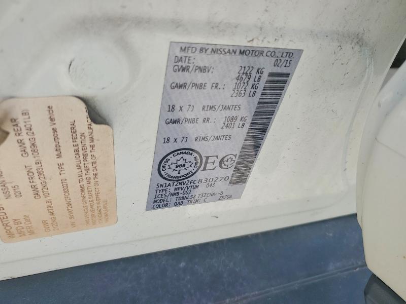 Продаж на аукціоні авто 2015 Nissan Rogue, vin: 5N1AT2MV2FC830270, номер лоту: 60125286