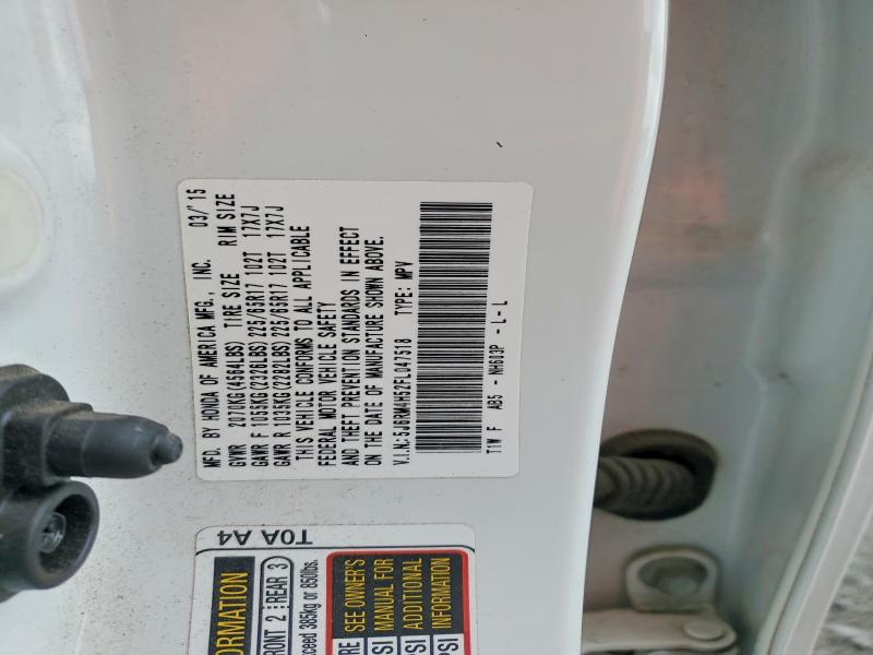 Продаж на аукціоні авто 2015 Honda Cr-v, vin: 5J6RM4H52FL047518, номер лоту: 60771406