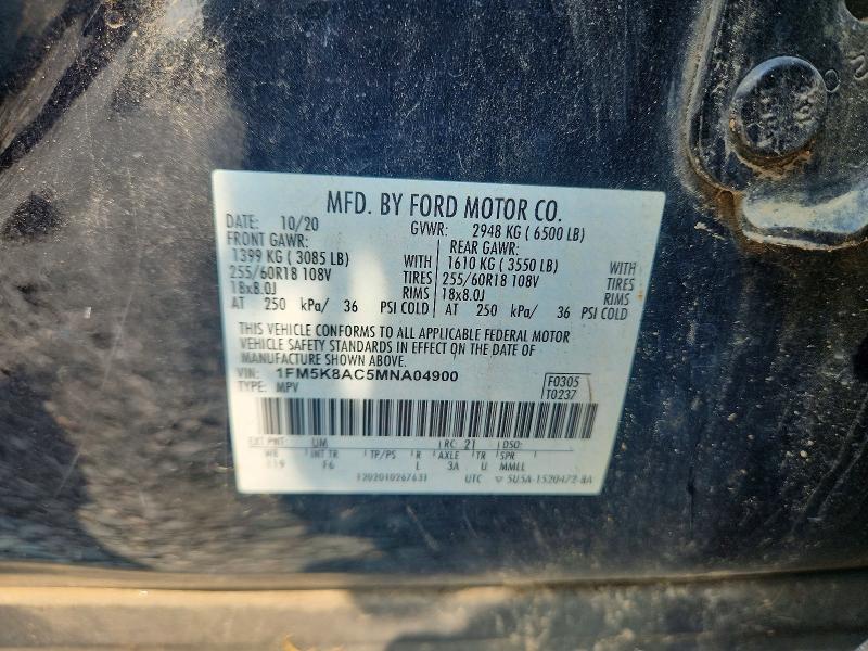Продажа на аукционе авто 2021 Ford Explorer, vin: 1FM5K8AC5MNA04900, номер лота: 61922196
