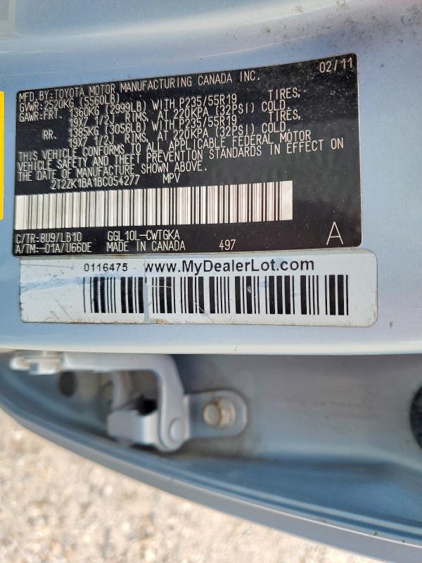 Aukcja sprzedaży 2011 Lexus Rx, vin: 2T2ZK1BA1BC054277, numer aukcji: 62333646