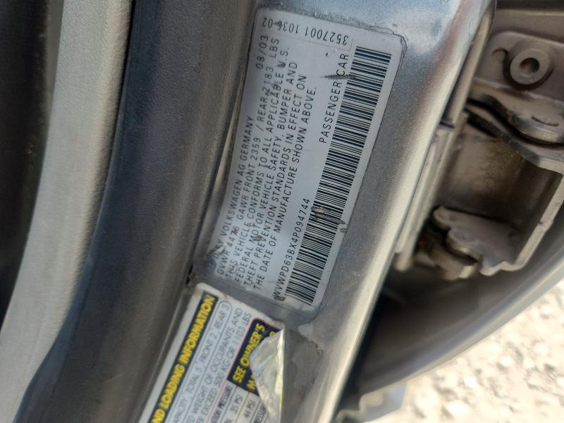 Aukcja sprzedaży 2004 Volkswagen Passat, vin: WVWPD63BX4P094744, numer aukcji: 61685486