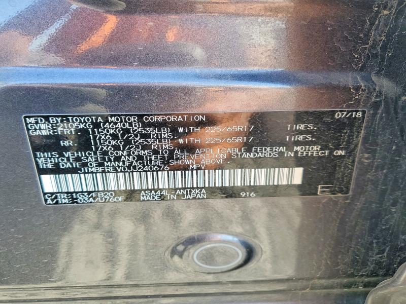 60186236 :رقم المزاد ، JTMBFREV0JJ240676 vin ، 2018 Toyota Rav4 مزاد بيع