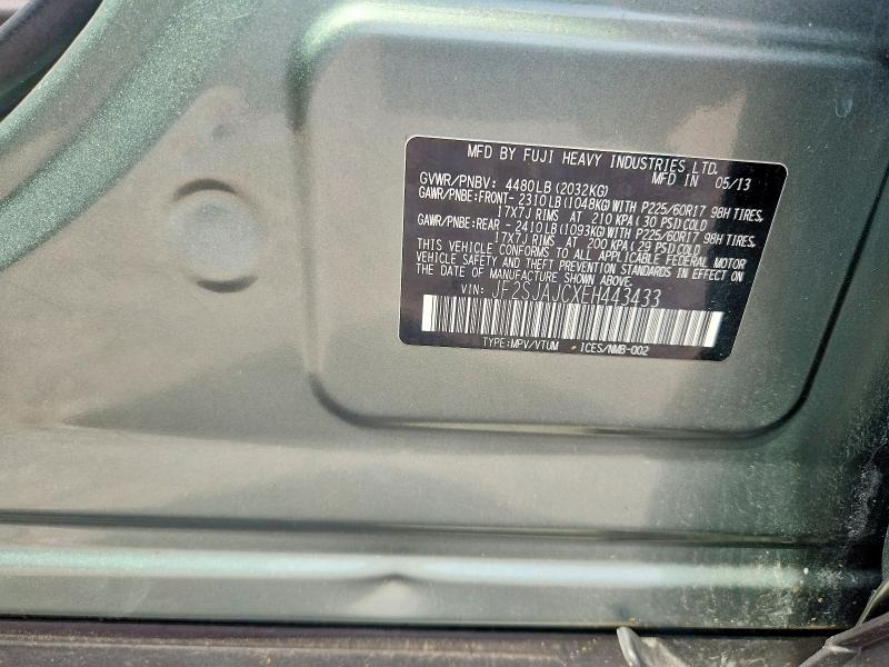 62299796 :رقم المزاد ، JF2SJAJCXEH443433 vin ، 2014 Subaru Forester مزاد بيع