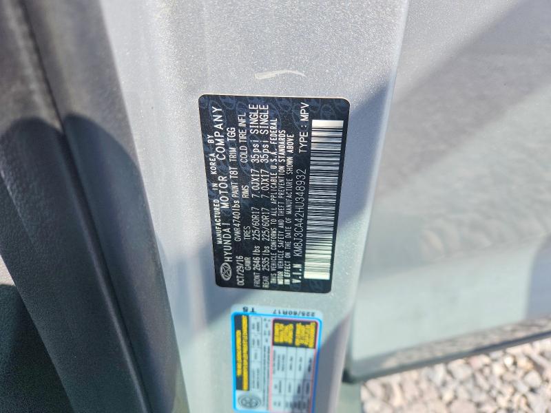 2017 Hyundai Tucson მანქანა იყიდება აუქციონზე, vin: KM8J3CA42HU348932, აუქციონის ნომერი: 62113466