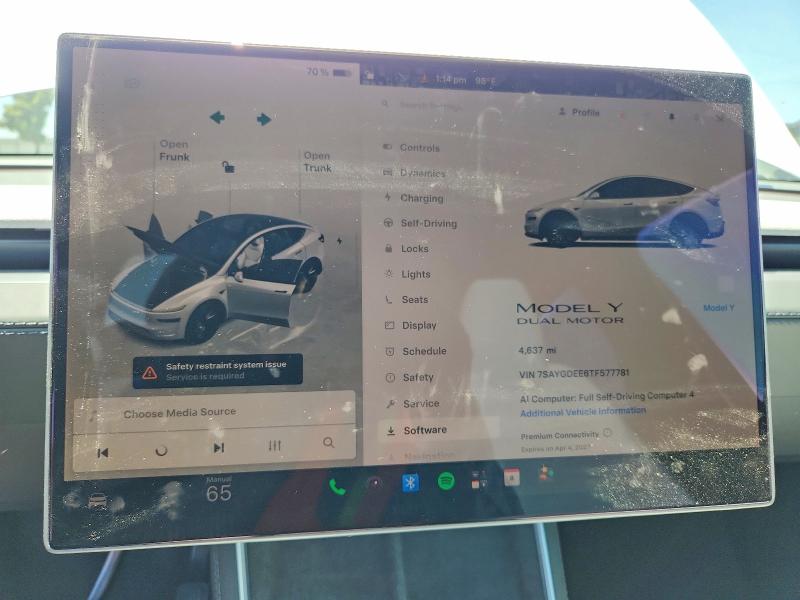 59186076 :رقم المزاد ، 7SAYGDEE6TF577781 vin ، 2026 Tesla Model Y مزاد بيع