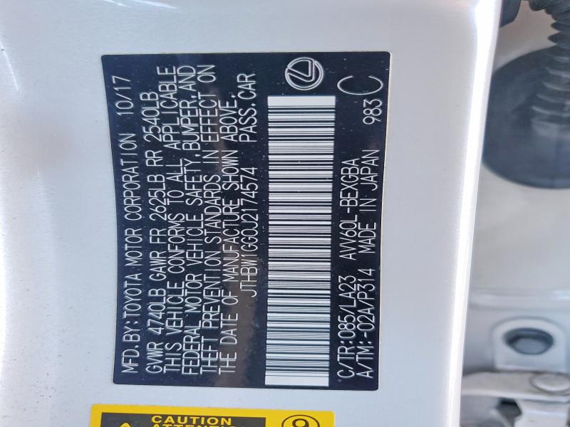 Aukcja sprzedaży 2018 Lexus Es, vin: JTHBW1GG0J2174574, numer aukcji: 61173946