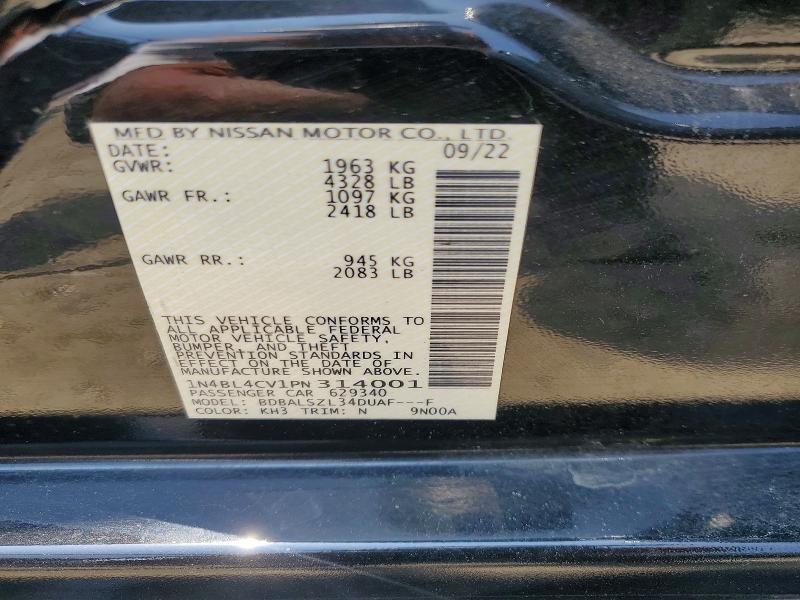 2023 Nissan Altima მანქანა იყიდება აუქციონზე, vin: 1N4BL4CV1PN314001, აუქციონის ნომერი: 59577706
