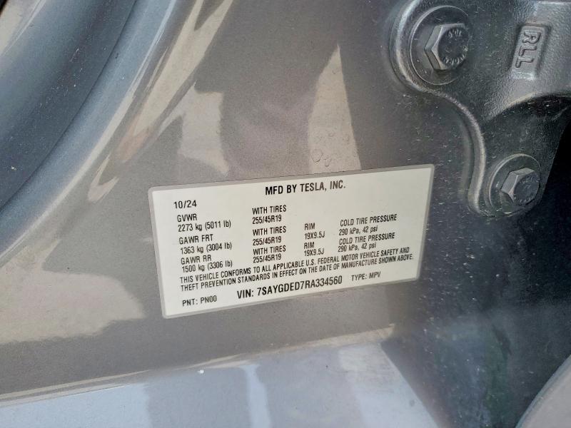 Aukcja sprzedaży 2024 Tesla Model Y, vin: 7SAYGDED7RA334560, numer aukcji: 57154816